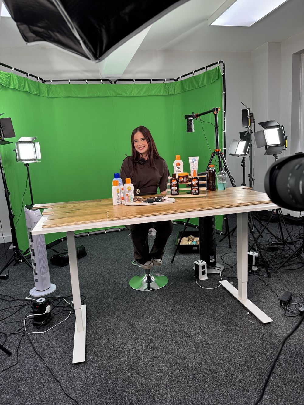 The Cipher green screen studio set up for a LIVE